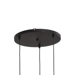 Lámpara colgante Joel, rotonda negra/blanca, 3 luces