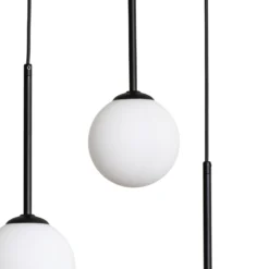 Lámpara colgante Joel, rotonda negra/blanca, 3 luces
