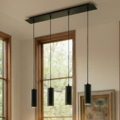 Lámpara colgante Joffrey de Lindby, 76 cm, negra, 4 luces, GU10