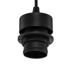 Lámpara colgante Joni, textil, 1 luz negro marmolado