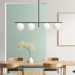 Lámpara colgante Jugen, negro, 4 luces