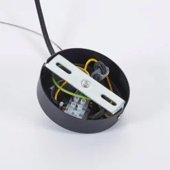 Lámpara colgante Jusra de metal negro, 1 luz.