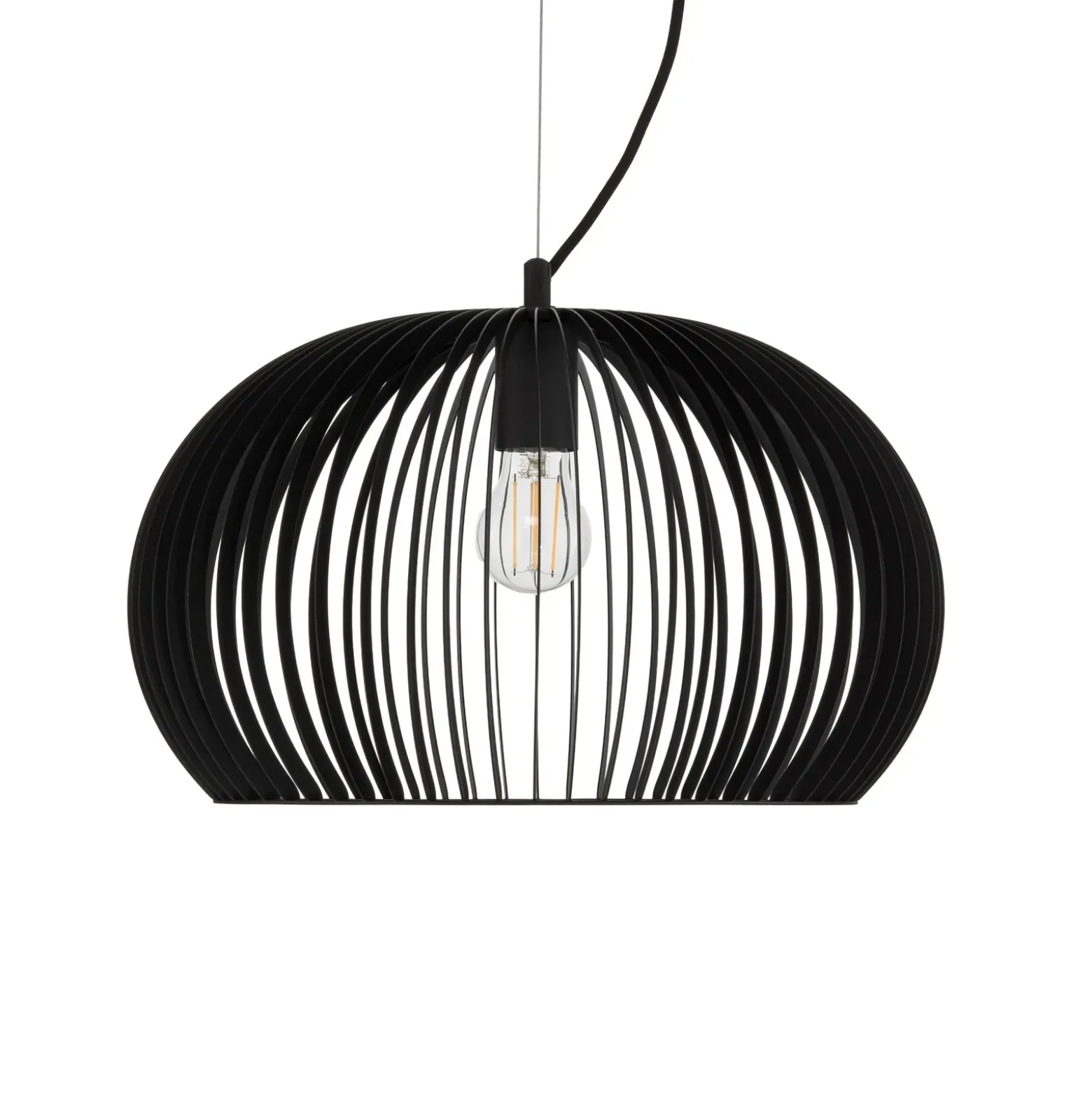 Lámpara colgante Jusra de metal negro, 1 luz.