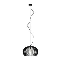 Lámpara colgante Jusra de metal negro, 1 luz.