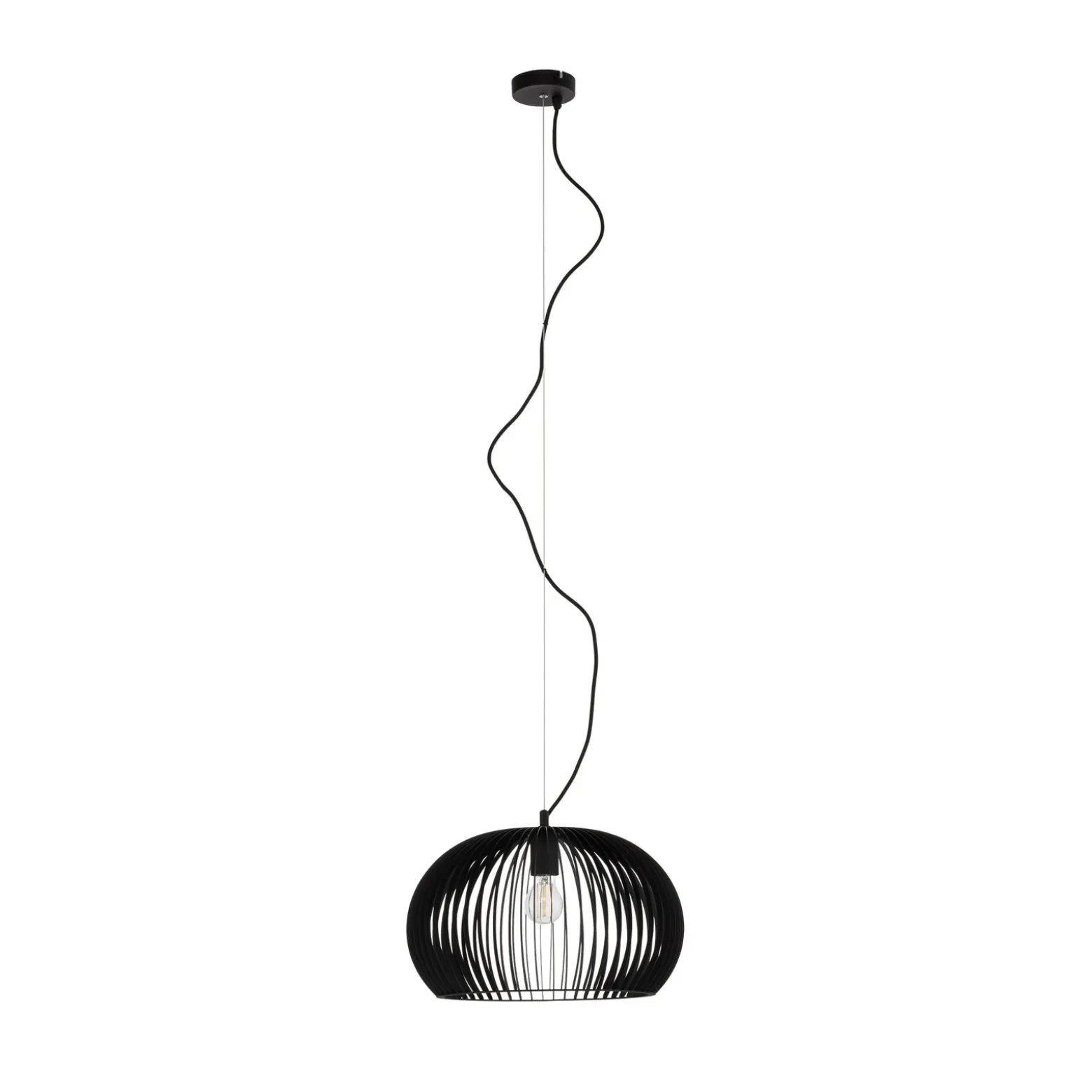 Lámpara colgante Jusra de metal negro, 1 luz.