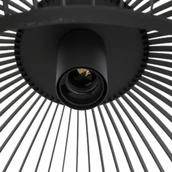 Lámpara colgante Jusra de metal negro, 1 luz.