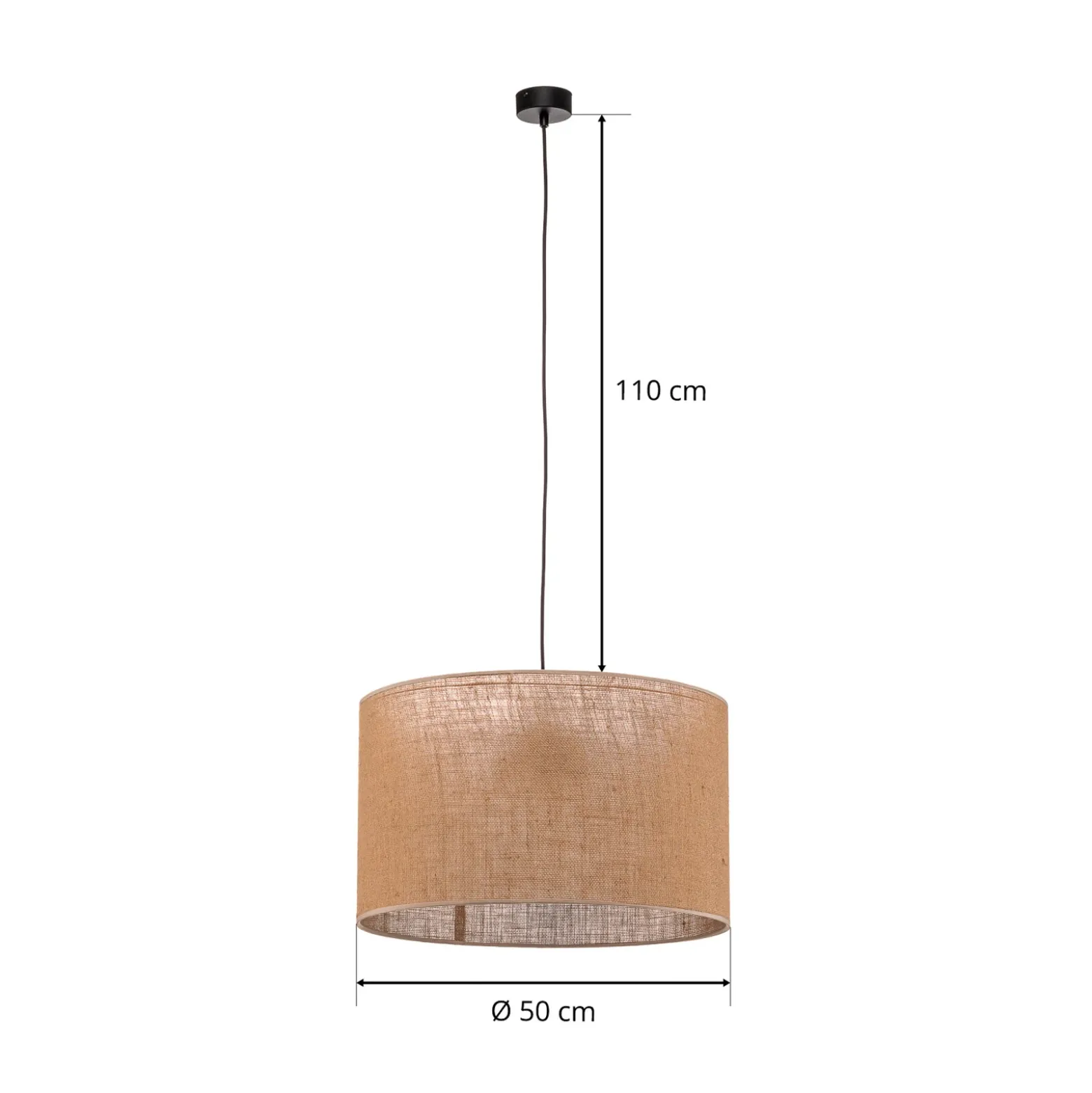Lámpara colgante Juta, 1 luz Ø 50 cm
