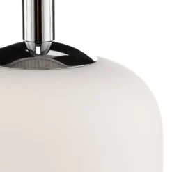 Lámpara colgante Kaja con pantalla de cristal larga, opalina