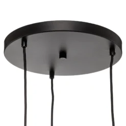 Lámpara colgante Kaja de 3 luces, pantallas de cristal transparente