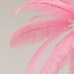 Lámpara colgante KARE Feather Palm, rosa, plumas, Ø 87 cm, G9