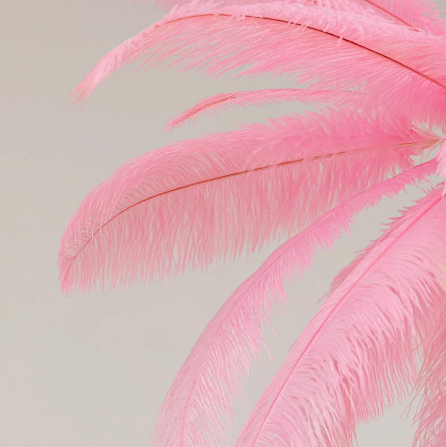 Lámpara colgante KARE Feather Palm, rosa, plumas, Ø 87 cm, G9
