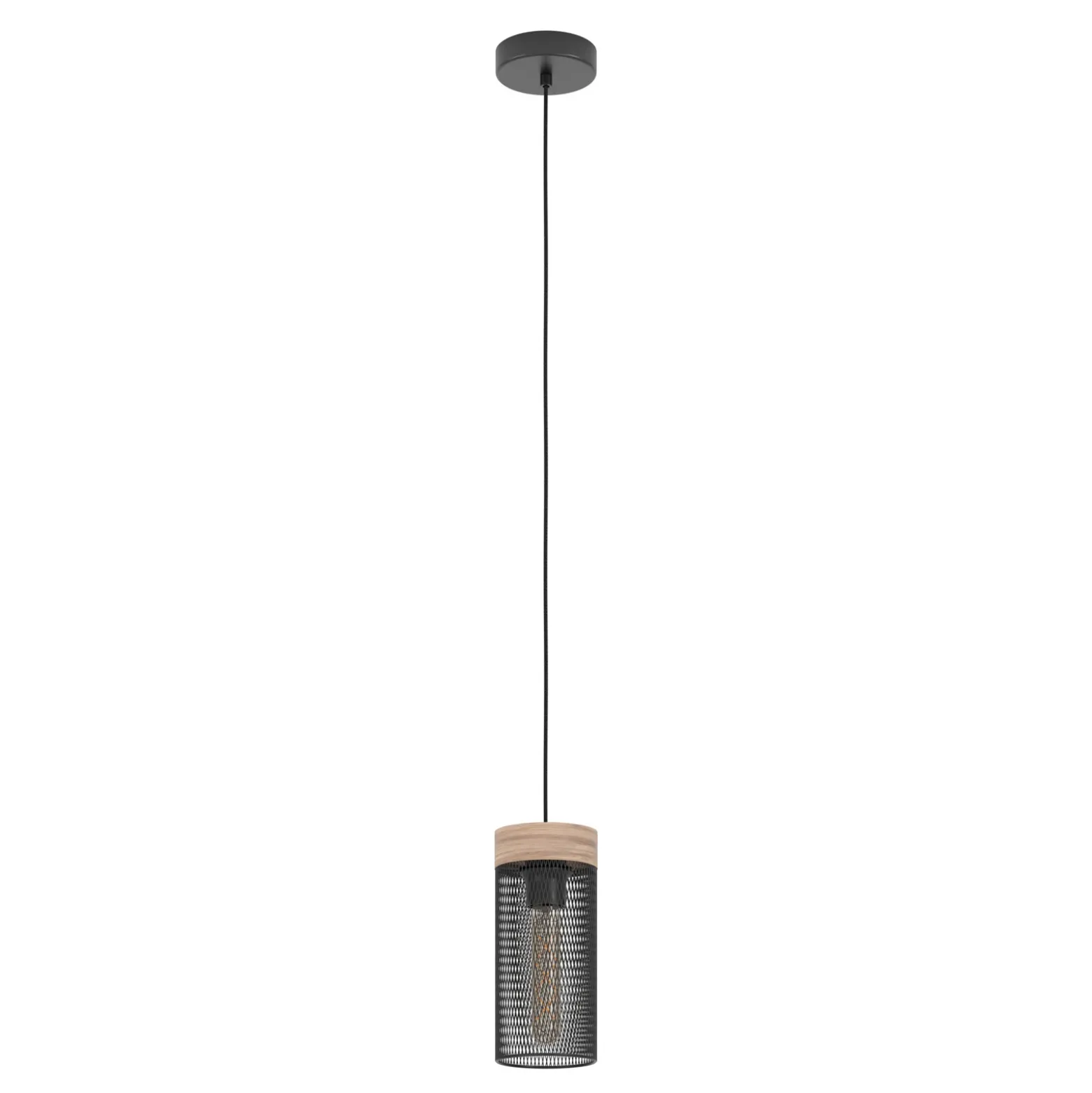 Lámpara colgante Kilnsdale, Ø 11 cm, negro/marrón, acero