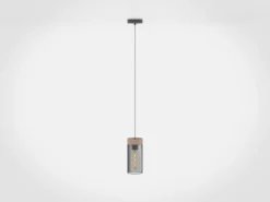 Lámpara colgante Kilnsdale, Ø 11 cm, negro/marrón, acero