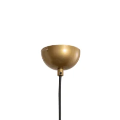 Lámpara colgante King, dorada/ópalo, cristal, Ø 15 cm, E14