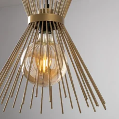 Lámpara colgante Kirpi 3089 3-fg. lineal Ø34cm oro