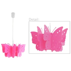 Lámpara colgante Kizi en rosa con mariposas