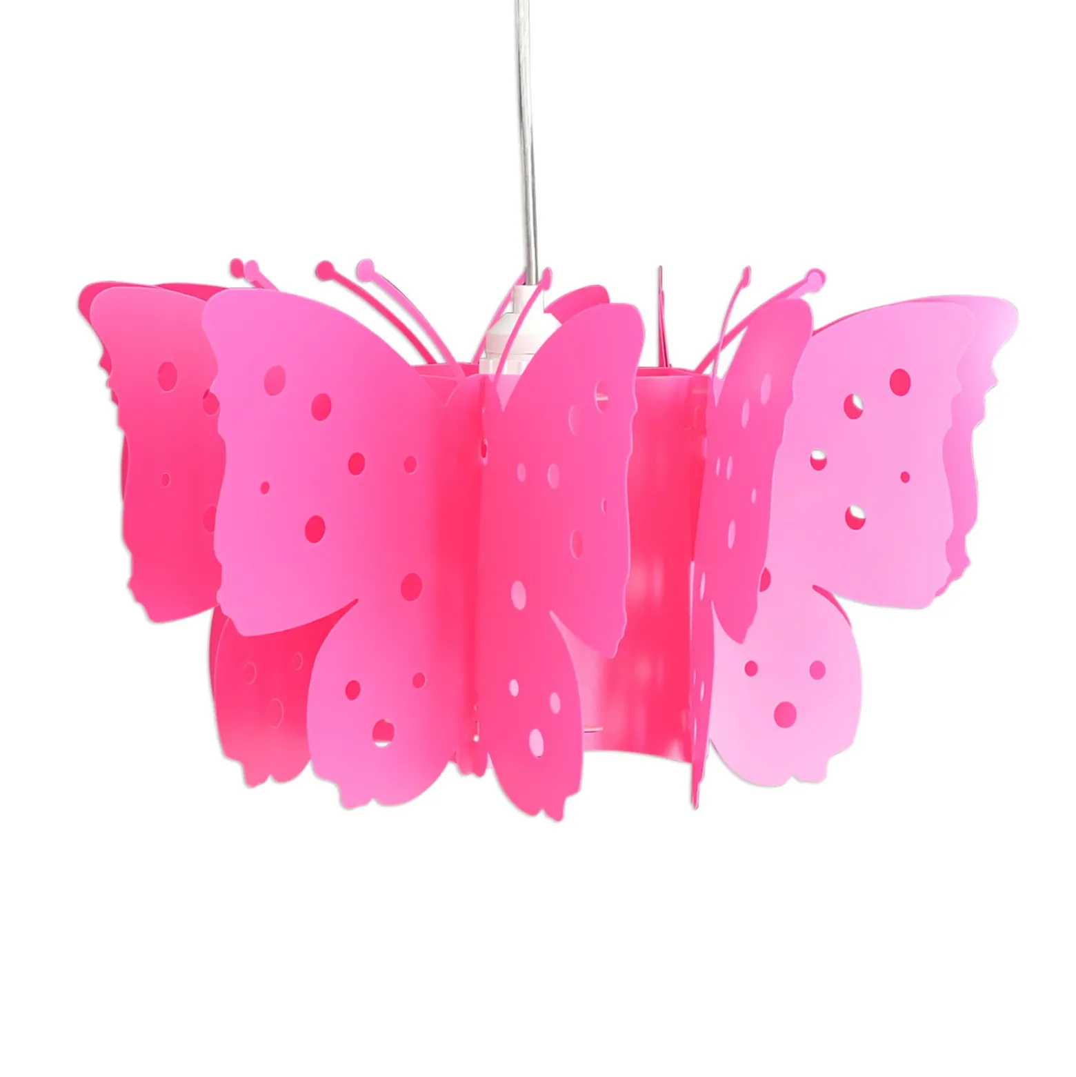 Lámpara colgante Kizi en rosa con mariposas