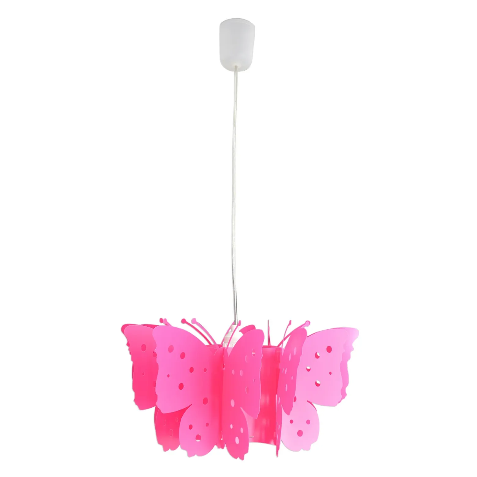 Lámpara colgante Kizi en rosa con mariposas