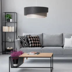 Lámpara colgante Kobo, grafito/gris/blanco