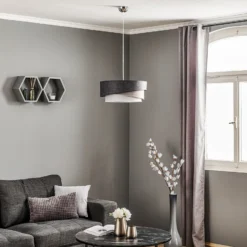 Lámpara colgante Kobo, grafito/gris/blanco