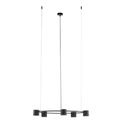 Lámpara colgante Kodo, 5 luces, negro, acero, GX53