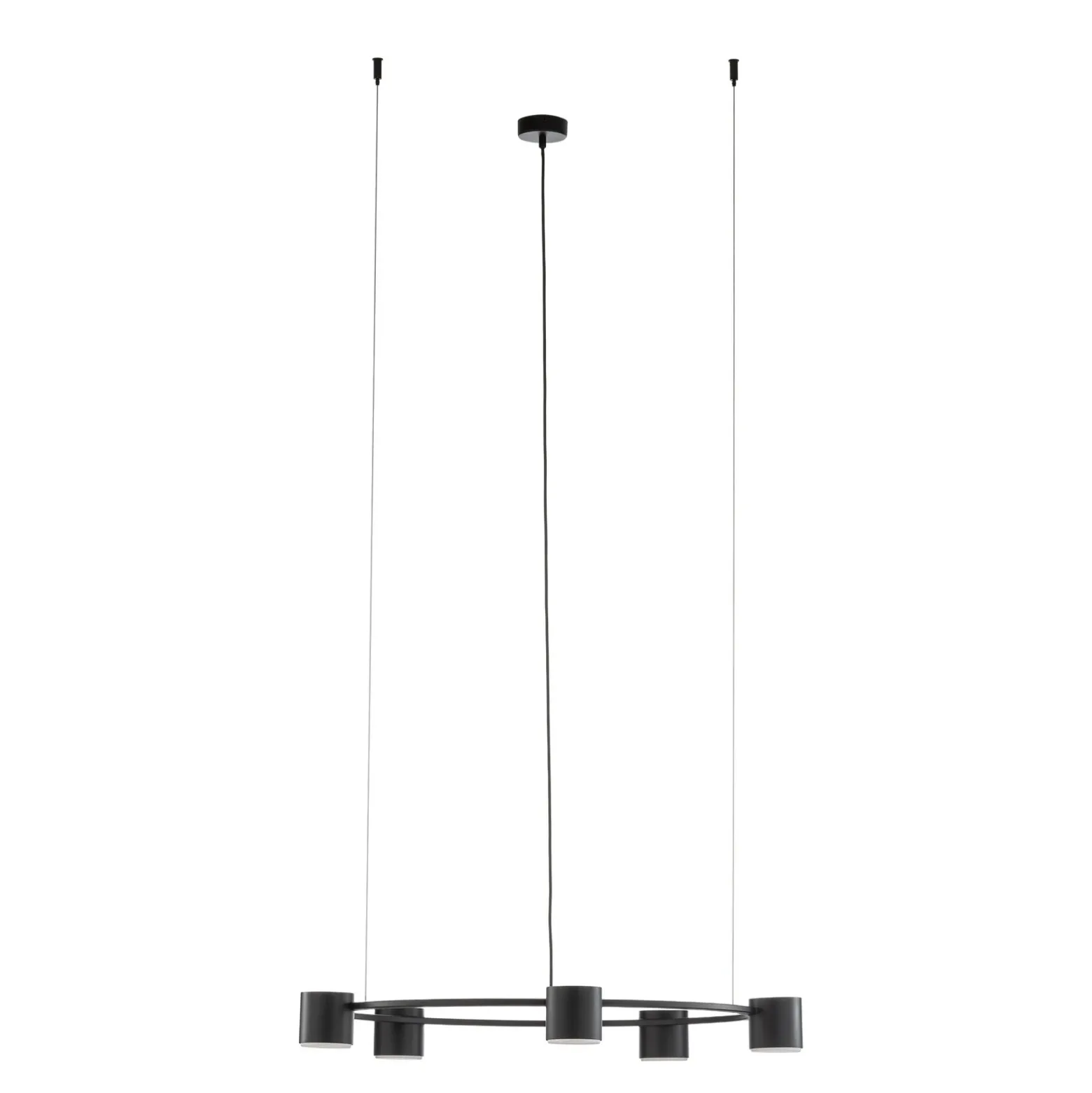 Lámpara colgante Kodo, 5 luces, negro, acero, GX53