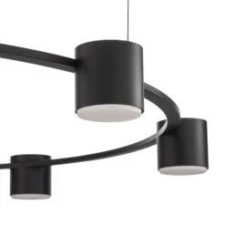 Lámpara colgante Kodo, 7 luces, negro, acero, GX53