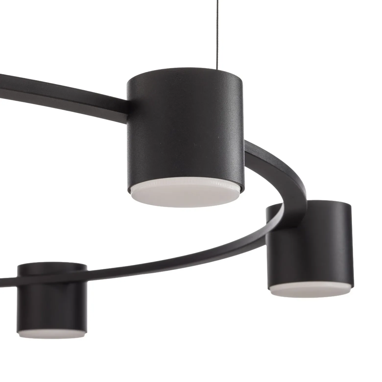 Lámpara colgante Kodo, 7 luces, negro, acero, GX53