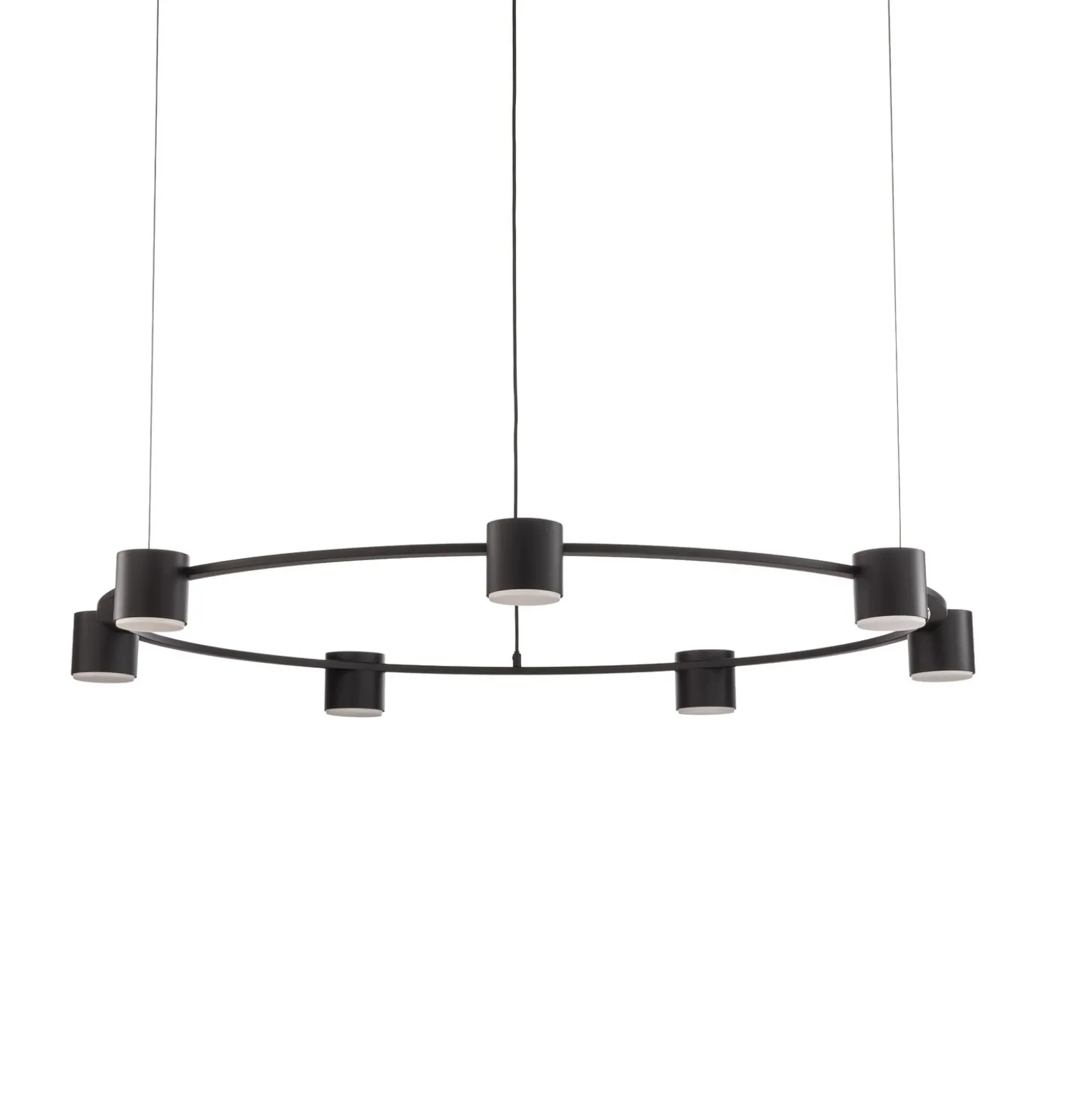 Lámpara colgante Kodo, 7 luces, negro, acero, GX53