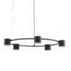 Lámpara colgante Kodo, 5 luces, negro, acero, GX53