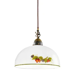 Lámpara colgante KOLARZ Nonna, Ø 30 cm, fresas, borde liso