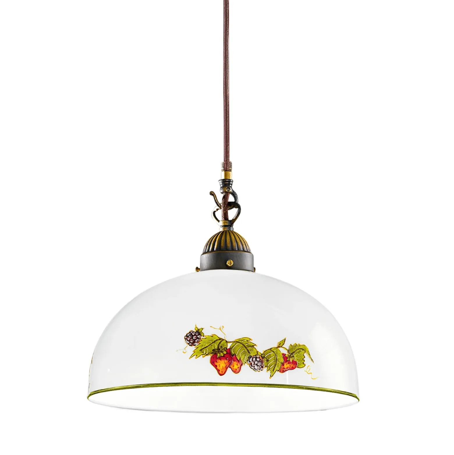 Lámpara colgante KOLARZ Nonna, Ø 30 cm, fresas, borde liso
