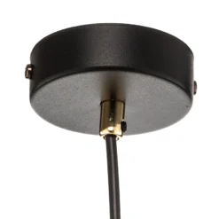 Lámpara colgante Kumo larga negra/dorada 1 luz