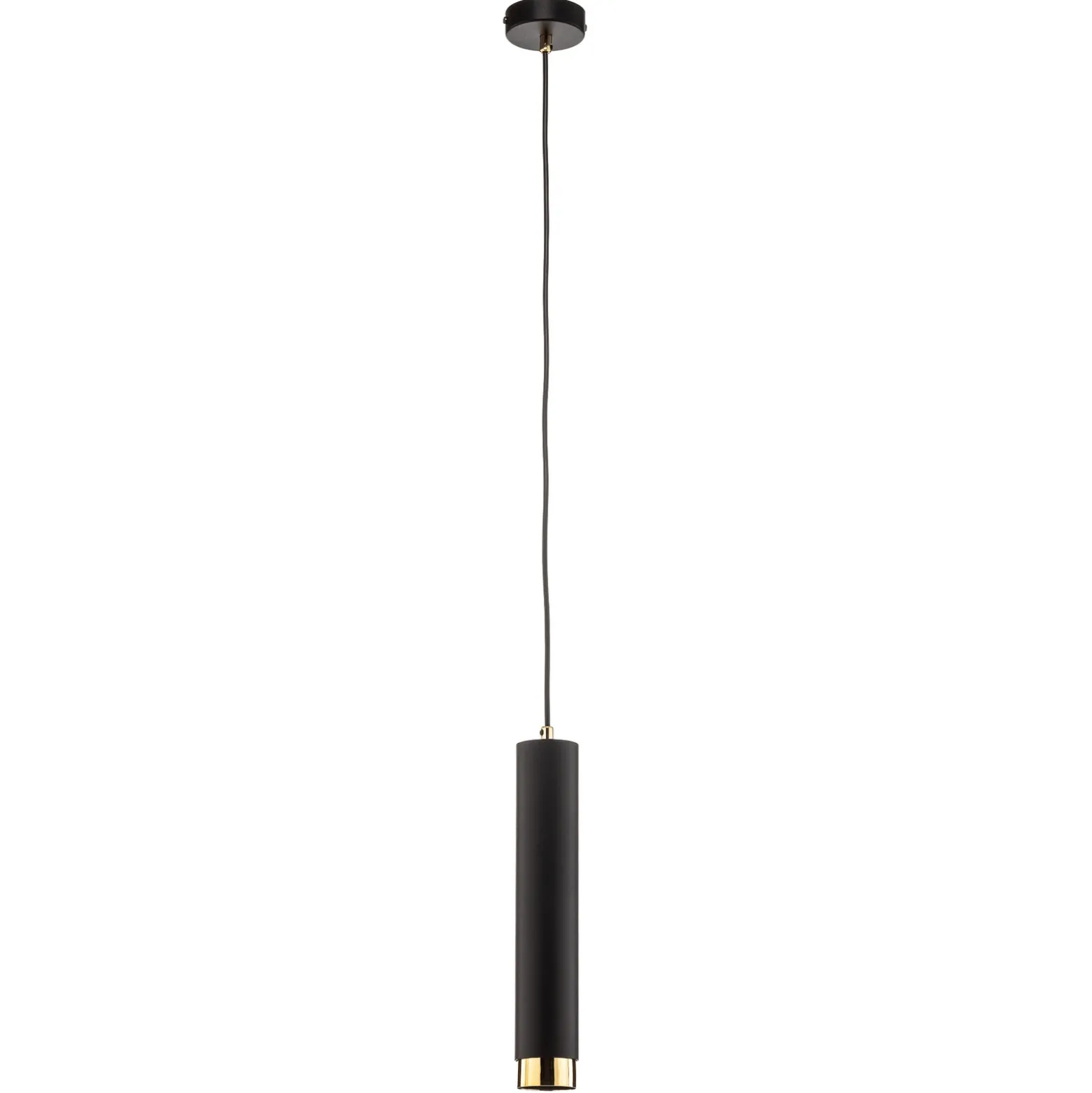 Lámpara colgante Kumo larga negra/dorada 1 luz