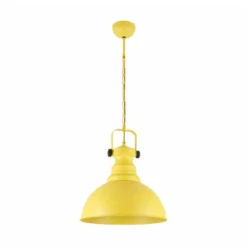 Lámpara colgante Kure, amarilla, Ø 31 cm, metal, E27