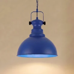 Lámpara colgante Kure, azul, Ø 31 cm, metal, E27