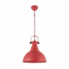 Lámpara colgante Kure, roja, Ø 31 cm, metal, E27