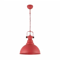 Lámpara colgante Kure, roja, Ø 31 cm, metal, E27
