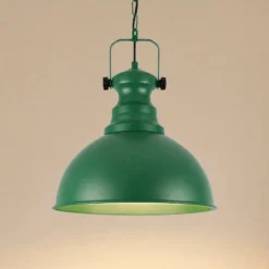 Lámpara colgante Kure, verde, Ø 31 cm, metal, E27