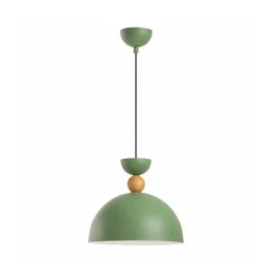 Lámpara colgante Kure, verde, Ø 30 cm, metal, E27