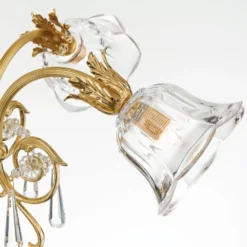 Lámpara colgante La Boheme, dorada, 5 luces, cristal
