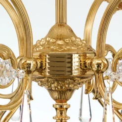 Lámpara colgante La Boheme, dorada, 5 luces, cristal