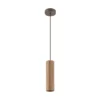 Lámpara colgante Lakewood, marrón, madera, Ø 10 cm, 1 luz