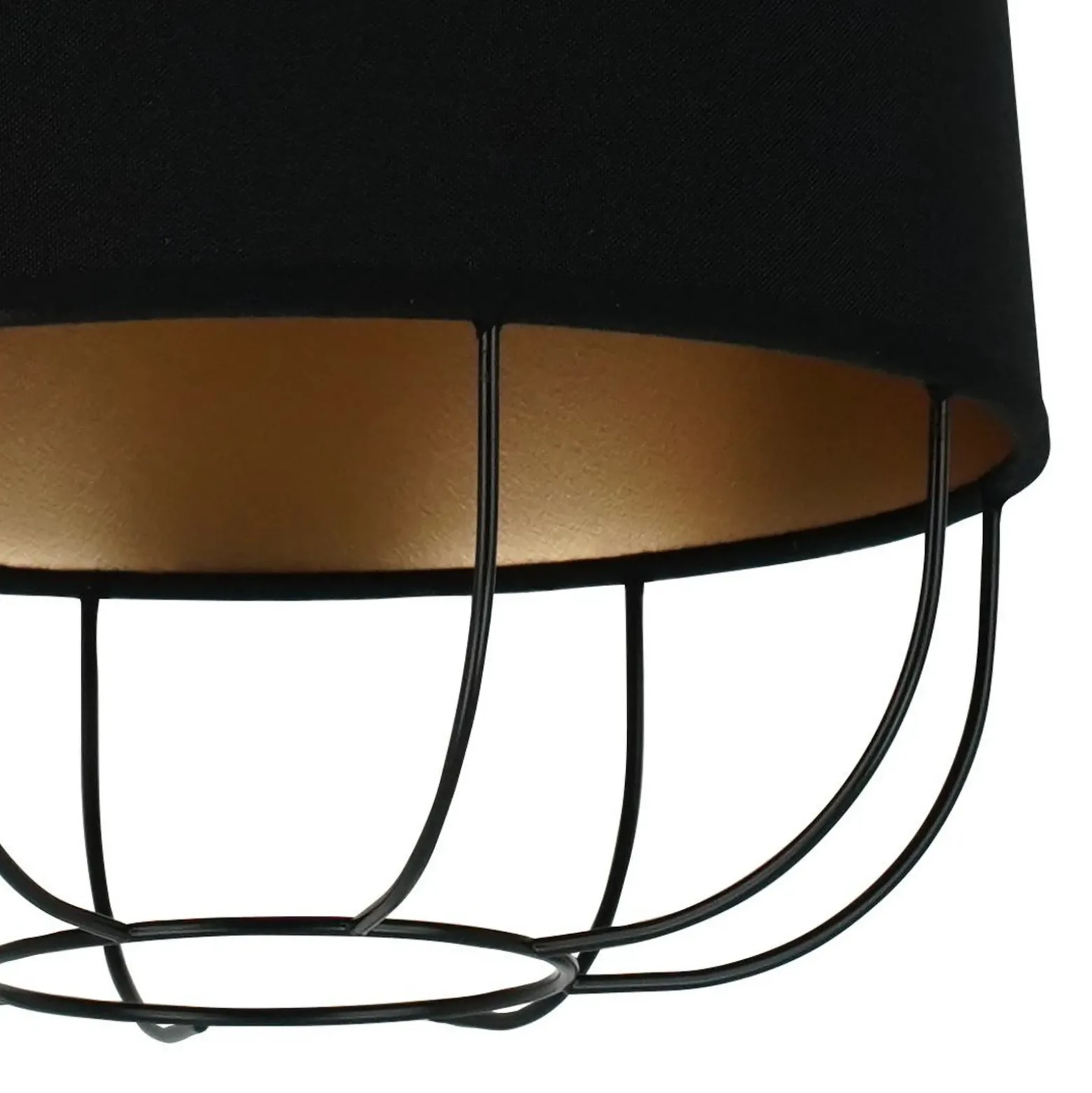 Lámpara colgante Lantern pequeña, textil, metal, negro