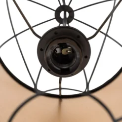Lámpara colgante Lantern pequeña, textil, metal, negro