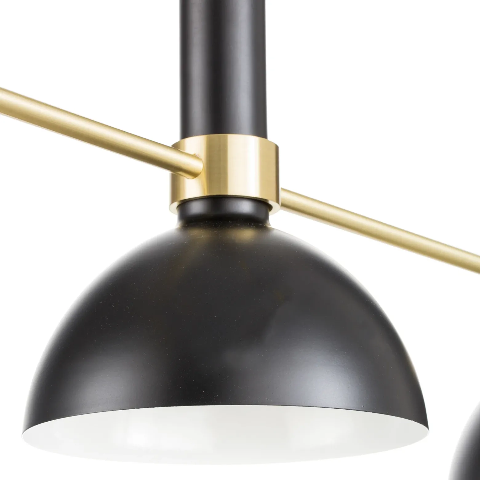 Lámpara colgante Larry en latón y negro, 3 luces