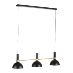 Lámpara colgante Larry en latón y negro, 3 luces