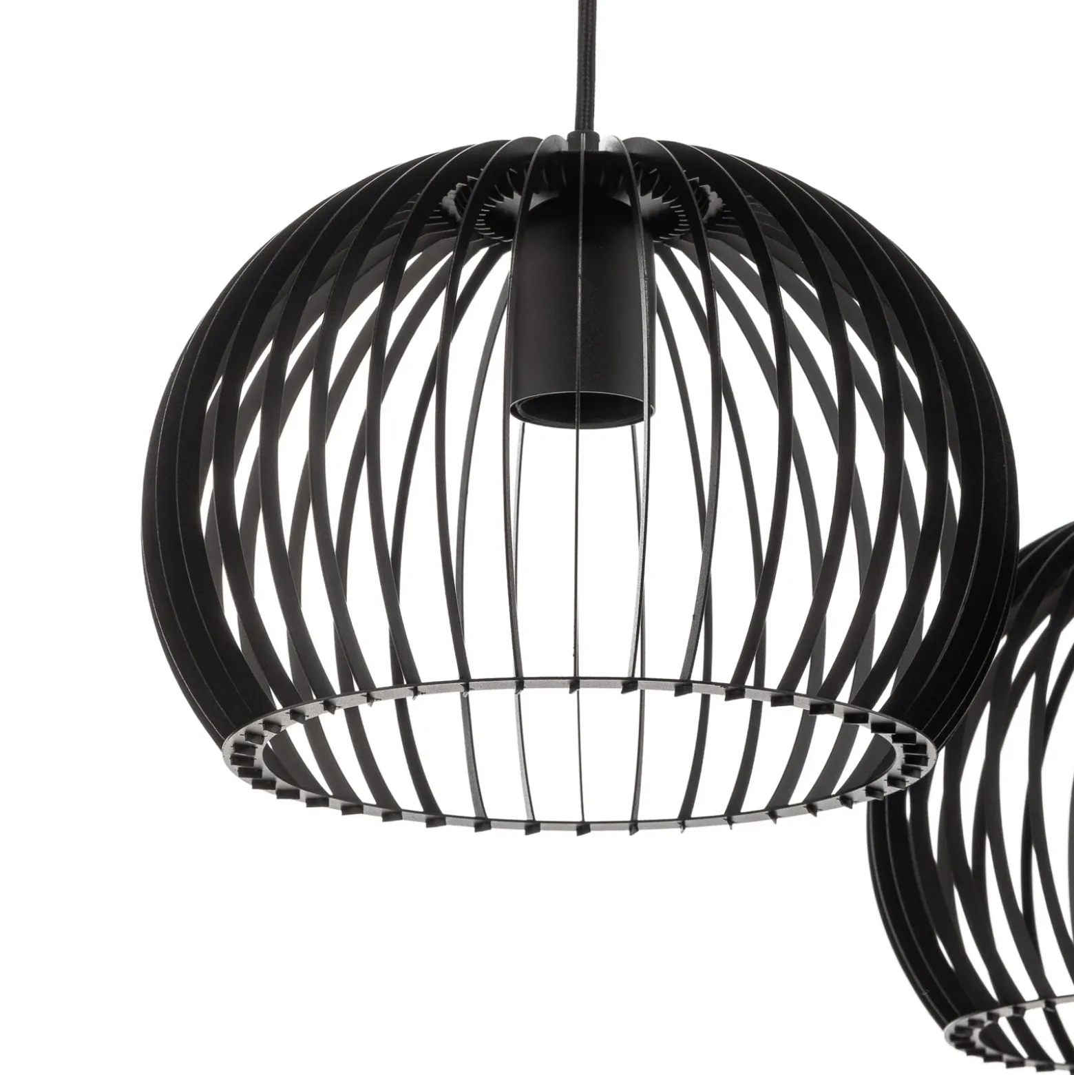 Lámpara colgante Larus de acero negro, 2 luces