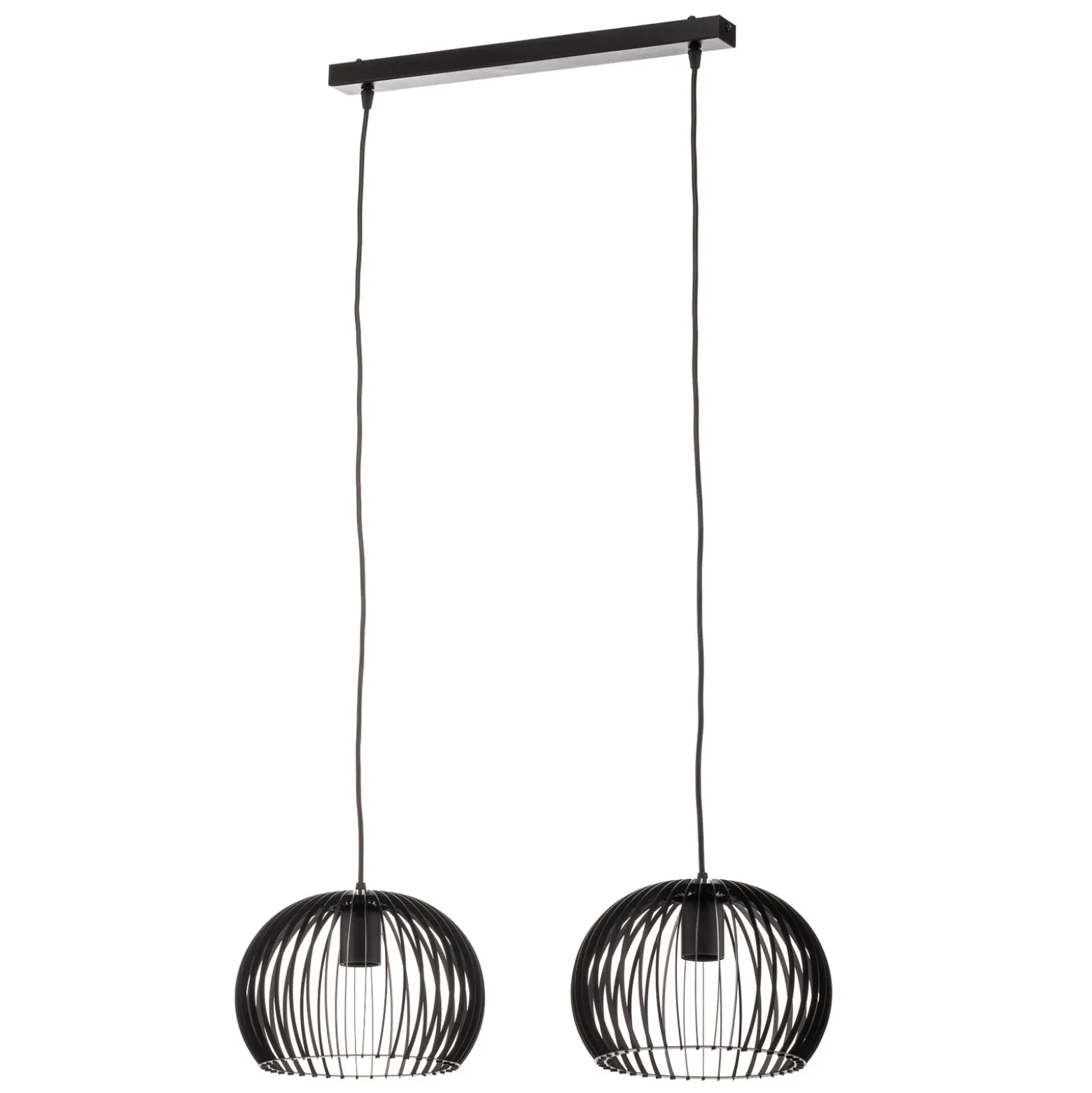 Lámpara colgante Larus de acero negro, 2 luces