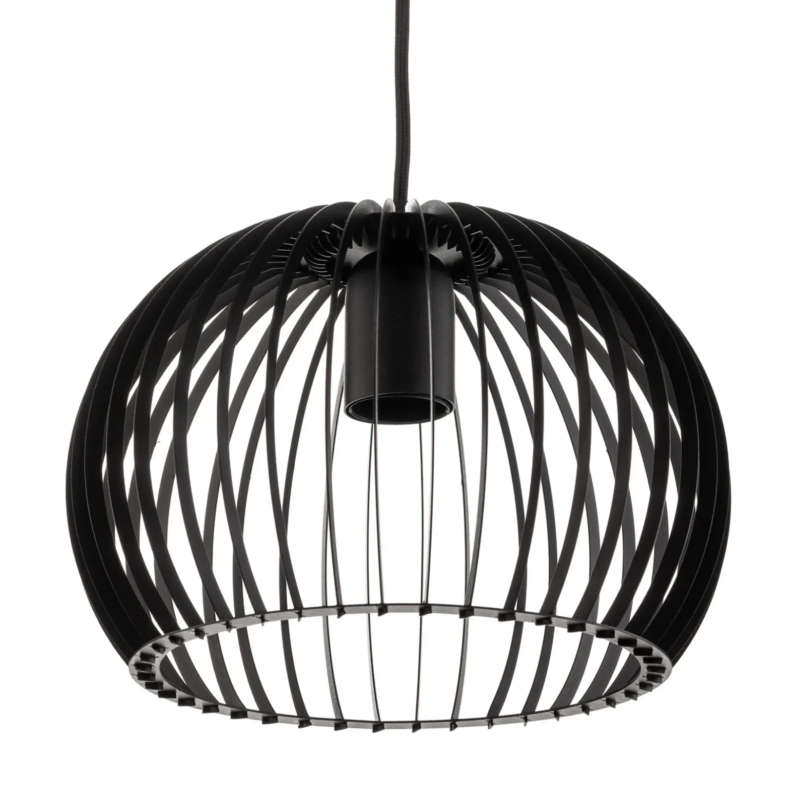 Lámpara colgante Larus de acero negro, 1 luz